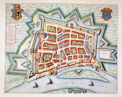 Venlo, 1649 (grabado coloreado a mano) de Joan Blaeu